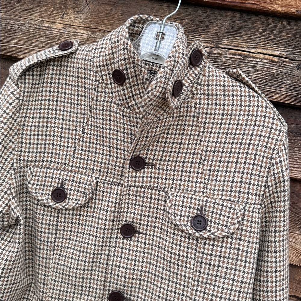Brown sound wool blend fully lined jacket